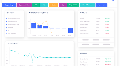 AccountsIQ P&L dashboard by dimension/BI code