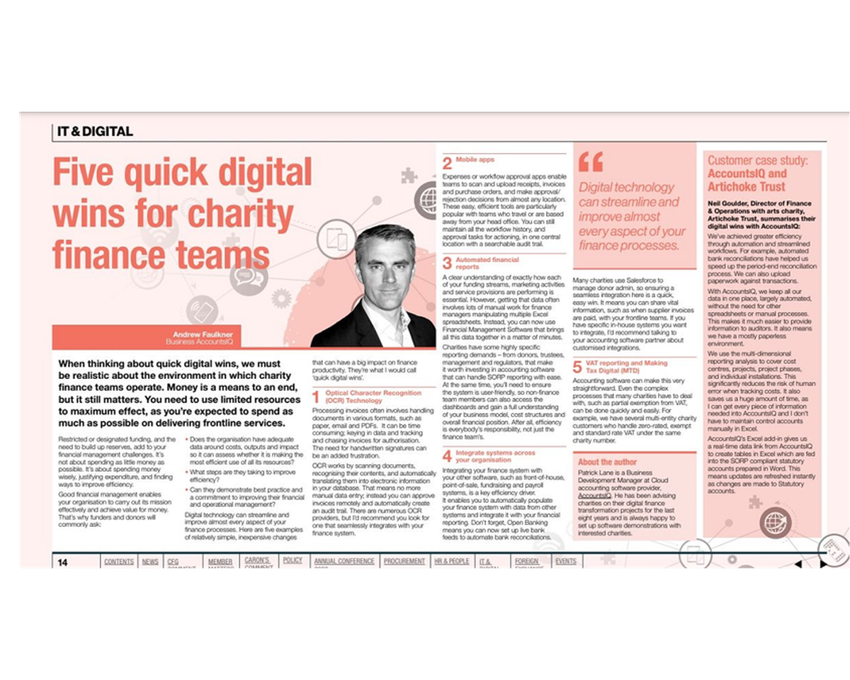 Five digital tips for charity finance professionals