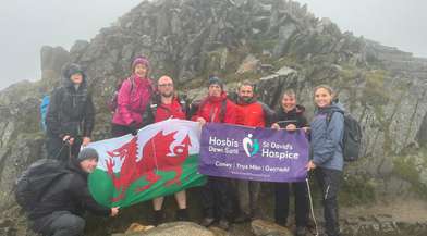 A group of 8 walkers took on three of the highest mountains in Wales to raise funds for St David's Hospice