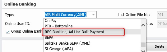 AccountsIQ's New RBS Bankline Payments File Format functionality